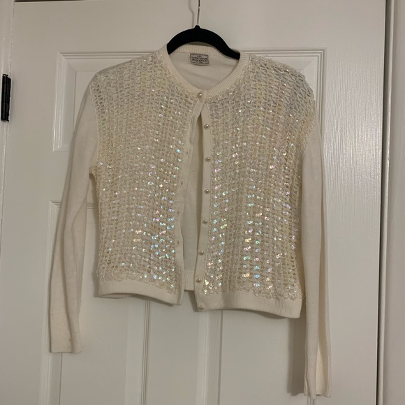 Vintage white cardigan dupont virgin orlon acrylic - Picture 1 of 3